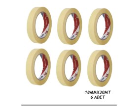 Resim Kezban Tekstil Ve-Ge Maskeleme Kağıt Band 18MM*30MT 6 Lı - 1 Pk. 