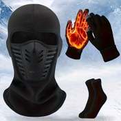 Resim 3'lü Sonbahar ve Kış Açık Hava Bisikleti Sıcak Maskesi Çok Fonksiyonlu Boyun Kılıfı Açık Hava Seyahat Şapkası Spor Sıcak Baş Kılıfı - 1 Şapka + 1 Çift Eldiven + 1 Çift Çorap 