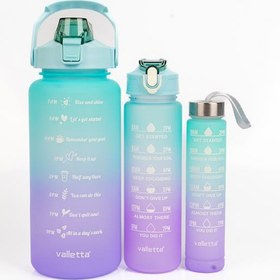 Resim Valletta VLT1280 Eldorado 3lü Set Motivasyonel Su Matarası Yeşil(2000ml-750ml-300ml) 
