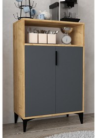 Resim 1204 Ada Çok Amaçlı Dolap , Kahve Köşesi , Kiler Dolabı , Mutfak Standı 2 Kapılı , Antrasit Safir Antrasit - Safir 