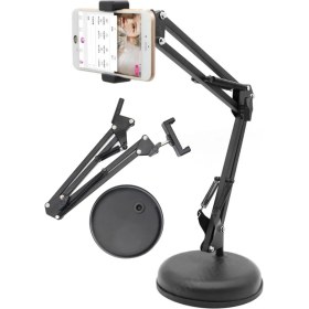 Resim Pazariz Yayın Video Telefon Tutucu Kol Standı Katlanan Masa Üstü Telefon & Mikrafon Tutucu Dayanıklı Yaylı 