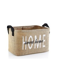 Resim Home Baskılı Jüt Çamaşır Kirli Oyuncak Sepeti 25x18x14 Çok Renkli 