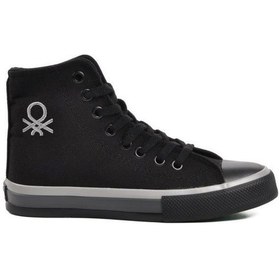 Resim Benetton Bn-30189 Sneakers Genç Kız Yazlık Keten Bot Gri - Siyah 