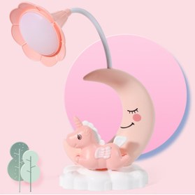 Resim Livava Unicorn Ve Ay Masa Lambası, Pembe, 20x17 