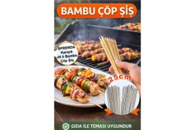 Resim Sprenda Bambu Çöp Şiş 25 cm 45 Li Karışık 