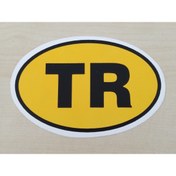 Resim DNZSM TR STİCKER 13x8,5cm (2 ADET FİYATI) Sarı OVAL TR YAZISI, TR ETİKETİ, TR ÇIKARTMASI 