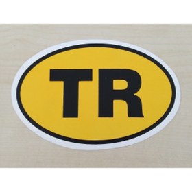 Resim DNZSM TR STİCKER 13x8,5cm (2 ADET FİYATI) Sarı OVAL TR YAZISI, TR ETİKETİ, TR ÇIKARTMASI 