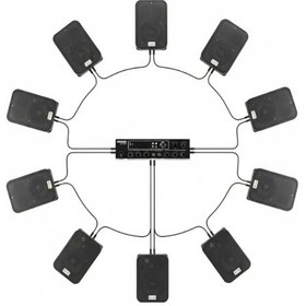 Resim Luxury, 10 Adet Hoparlör 1 Adet Anfi, Duvar Tip Masaj Salonu,spa, Mağaza, Restorant ,kafe , Okul Anons Ve Ses Sistemi Siyah Renk 
