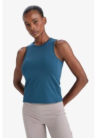 Resim DeFactoFit Slim Fit Dar Kesim Basic Düz Bisiklet Yaka Sporcu Atlet F3265ax25smgn614 Yeşil 