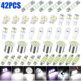 Resim 42pcs Araba Led Işık Kiti T10 6000k Xenon Beyaz İç Dış Mekan Yedek Ampuller 