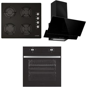 Resim 3'lü Siyah Ankastre Set (MFA604 - GLS640 - F17/60) 