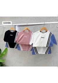 Resim Kız Çocuk Şerit Detaylı Jean Garnili Etekli Takım Spor Şık 2 Li Takım 32096-s Siyah 