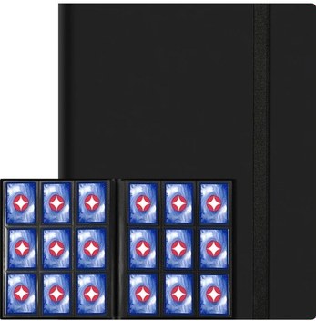 Sunshine022 Siyah 9 Cep Kart Dosyası 360 Derece Dönen 9 Gözlü Mtg Futbol Beyzbol Koleksiyon Albümü