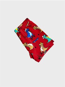 Resim elmas kids Erkek Çocuk %100 Pamuklu Kırmızı Dinozor Desenli Atlet Boxer Takımı 