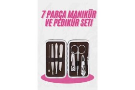 Resim MiraLive Deri Çanta Hediyeli 7 Parça Manikür-Pedikür Tırnak Bakım Seti 