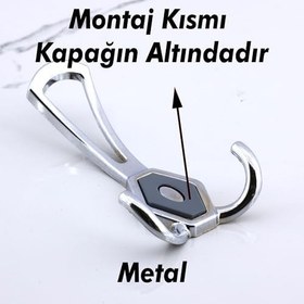 Resim Badem10 Mali Askı Dolap Askılık Askılığı Banyo Mutfak Askısı Duvar Kapı Arkası Elbise Kıyafet Vestiyer Krom 