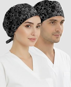 Resim ÇİZGİ MEDİKAL Yaşam Çizgisi Desenli Bone (Cotton Likra Kumaş) 