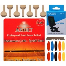 Resim Akort 0.20 Çelik Uzun Sap Bağlama Teli 5'Li Ekonomik Set 