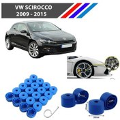 Resim Otozet - Vw Scirocco Bijon Civata Kapağı Mavi Renk 20 Adetli Set 17mm 1k06011739b9 