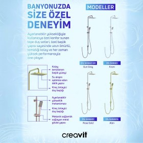 Resim Creavit Sh660c Rose Gold Tepe Duş Sistemi Rose Gold 