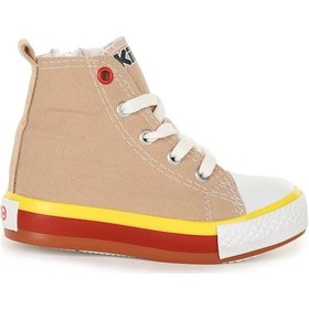 Resim Kiko Kids Tinna Bağcıklı Erkek Çocuk Boğazlı Keten Spor Ayakkabı Bej 