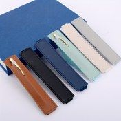 Resim 1 adet Düz Renkli Defter Kalem Kapağı Kalem Tutucu Pu Tek Depolama Elastik ile Kalem Çantası 