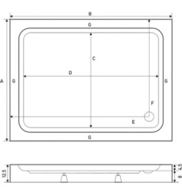 Resim Shower Dikdörtgen Monoblok Duş Teknesi 80*90 