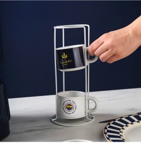 Resim Karaca X Fenerbahçe 4 Kişilik Standlı Çay Fincan Takımı 180 Ml mavi 