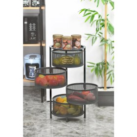 Resim Evistro 4 Katlı Metal Açılır Kapanır Paslanmaz Sebzelik Antrasit 