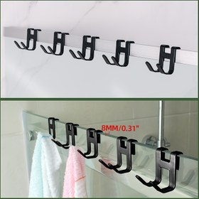 Resim 5 Paket Deliksiz saç tokası Ev Kullanımı İçin, Güçlü Yük Taşıma Kapasitesi, Banyo Depolama Rafı İçin Alüminyum Kancalar, Jiletler, Duş Topları, Mutfak Baharat Rafı Asmak İçin Kancalar, Siyah/Gümüş/Beyaz 