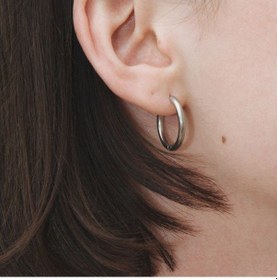 Resim Heppii 16 Mm Cerrahi Çelik Halka Küpe Gümüş Renkli 