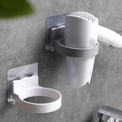 Resim Duvara Monte Saç Kurutma Makinesi Tutucu - Banyo Düzenleyici Matkap Gerektirmeyen Braket, Plastik Yapı, Kablo Yönetimi, Saç Şekillendirme Aracı Depolama için 