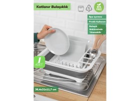 Resim Jet’s Home Katlanır Bulaşıklık Katlanabilir Tezgah Üstü Tabaklık Kaşıklık 