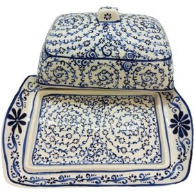 Resim Dost Art El Yapımı Fırça Boyama Haliç Desen Çini Kapakl Mavi 