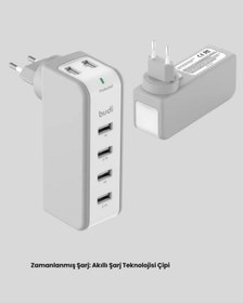 Resim Ilkeshop 30w Type C Şarj Cihazı Zamanlayıcılı Çok Portlu Tasarım 