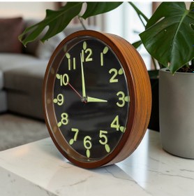 Resim Fosforlu 3d Rakam Çocuk Odası Küçük Mini Duvar Saati Eskitme Siyah Çap 22 Cm 