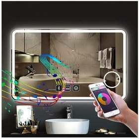 Resim GLOBAL LED MIRROR 80x120 Cm Bluetoothlu Makyaj Aynalı Buğu Yapmayan Ledli Banyo Aynası 