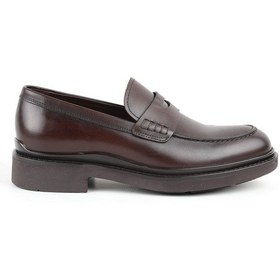 Resim Libero Lz5009 Geniş Kalıp %100 Hakiki Antik Deri Kalın Tabanlı Kadın Loafer Kahve 