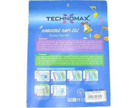 Resim Technomax Uzaktan Kumandalı Kapı Zili (100M Kapsama Alanlı) 