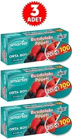 Resim SMARTER 3 PAKET BUZDOLABI POŞET ORTA BOY (100 ADET X 3) 