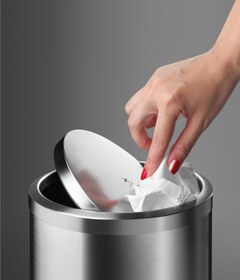 Resim Prima Nova Vita 9 LT Döner Kapaklı Banyo Mutfak Ofis Çelik Çöp Kovası 