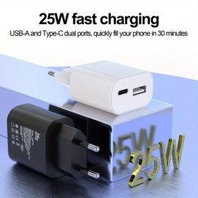 Resim 25W GaN PPS PD şarj cihazı QC3.0 USB Type-C çift port hızlı şarj, for Samsung Android Xiaomi iPhone 15 14 13 12 Pro MAX iPad, cep telefonu, saat ve diğer adaptörler için uygun, Hızlı Şarj Adaptörü 