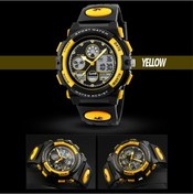 Resim Yingfu Skmeı 1163 Çocuk Spor Saati: Çift Ekran, Çift Mekanizma, Gece Işığı, Suya Dayanıklı, Sarı Renk Seçeneği Şeffaf Şeffaf 