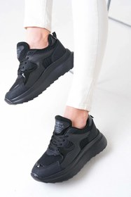 Resim Dark Shoes Siyah Kadın Rahat Konforlu Sneaker Günlük Spor Ayakkabı 