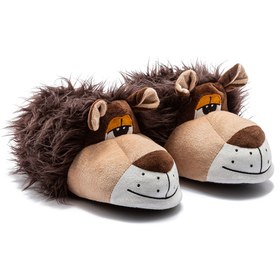 Resim Twigy Aslan Çocuk Hayvanlı Panduf Kahverengi 30/35 