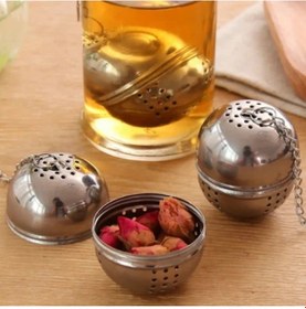 Resim Mucit Home Top Model Çelik Çay Ve Bitki Çayı Demleme Süzgeci Paslanmaz Çelik Küre Demlik Süzgeç Gri 