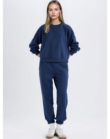 Resim Defacto Regular Fit Normal Kalıp Basic İçi Kalın Polarlı Kadın Eşofman Takımı D8022AXNSNV241 - Lacivert 