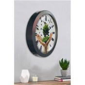 Resim Bahat Salon Ofis Duvar Saati Gri Metal Çerçeve 36 Cm 