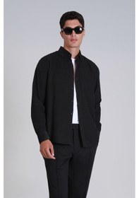 Resim Lufian Water Erkek Basic Gömlek Slim Fit Antrasit Antrasit 112010664100110 Antrasit 