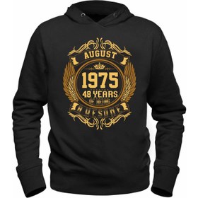 Resim Alfa Tshirt Vintage Gold Awesome Series August 1975 Siyah Sweatshirt 